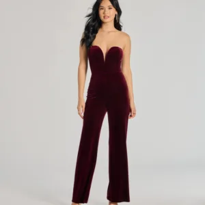 Windsor The Glam Factor Sleeveless Velvet Jumpsuit The Glam Factor Sleeveless Velvet Jumpsuit