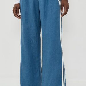 DONNI. The Linen Crop Racer Stripe Pants The Linen Crop Racer Stripe Pants