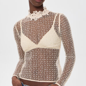 FRAME The Mesh Glimmer Top