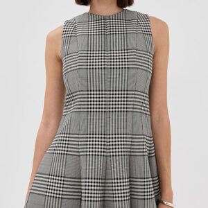 Brandon Maxwell The Sophie Crew Neck Fitted Mini Dress