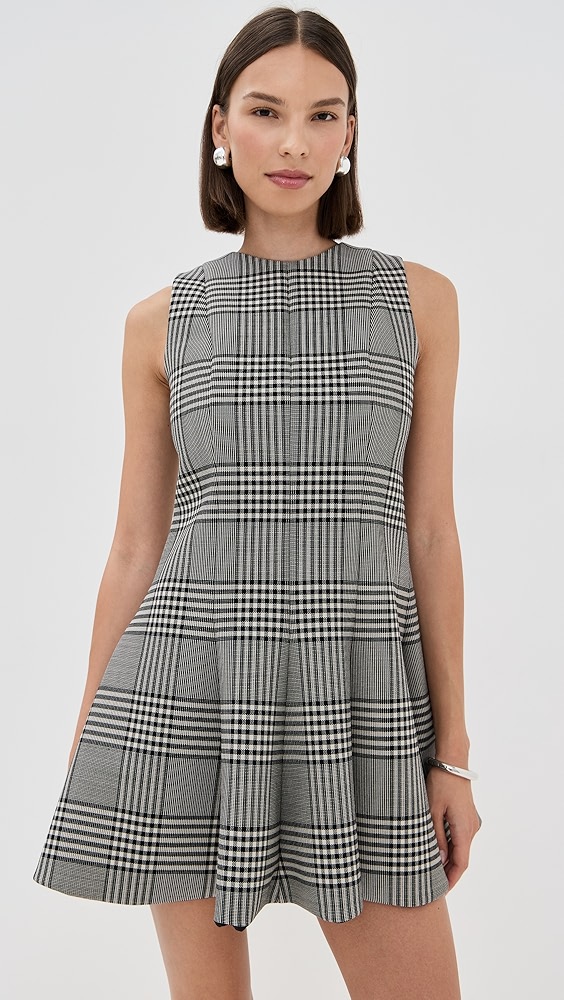 Brandon Maxwell The Sophie Crew Neck Fitted Mini Dress