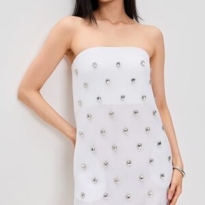 Brandon Maxwell The Tilly Embroidered Strapless Mini Dress