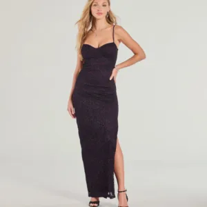 Windsor Tia Lace High Slit Formal Column Dress Tia Lace High Slit Formal Column Dress