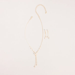 Tied To Shine Necklace And Earrings Set