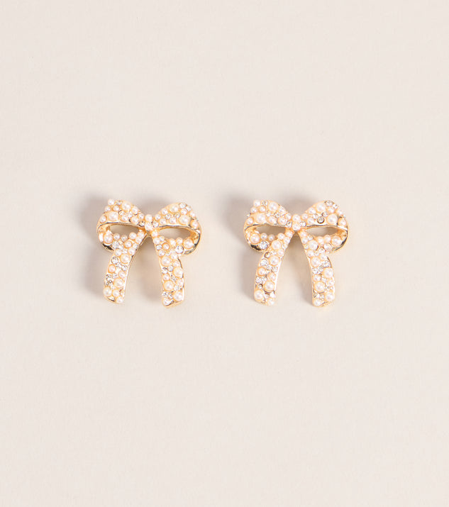 Windsor Tied Up In Pearl Bow Stud Earrings
