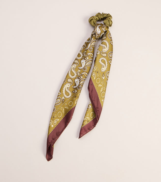 Windsor Tied Up Satin Paisley Scrunchie Scarf