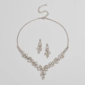 Windsor Time To Shine Faux Pearl And Teardrop Rhinestone Necklace Set Time To Shine Faux Pearl And Teardrop Rhinestone Necklace Set