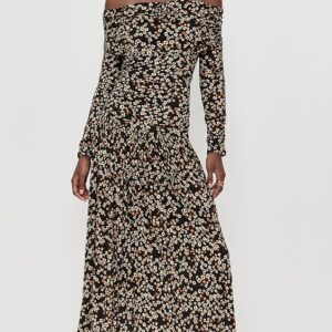 Tiny Flowers Long Sleeve Maxi Dress
