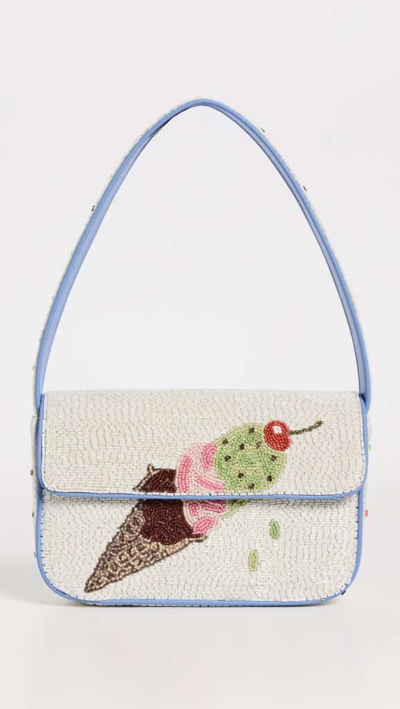STAUD Tommy Beaded Shoulder Bag