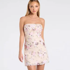 Windsor Touch Of Shimmer Lace-Up Floral Sequin Mini Dress Touch Of Shimmer Lace-Up Floral Sequin Mini Dress