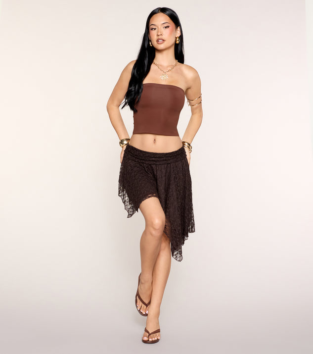 Windsor Trendy Flair Lace Midi Skirt