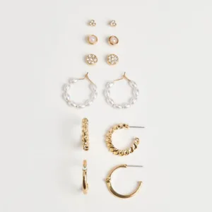 Windsor Trendy Glam Rhinestone And Pearl Earrings Set Trendy Glam Rhinestone And Pearl Earrings Set