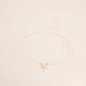 Trendy Glam Rhinestone Butterfly Belly Chain