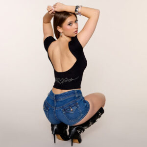 Windsor Trendy Glam Rhinestone Heart Open-Back Top