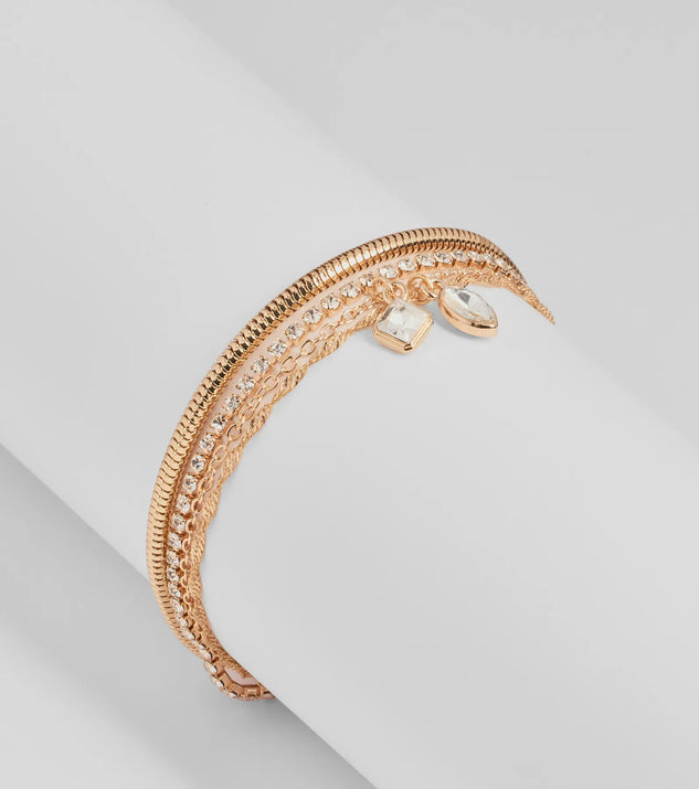 Windsor Trendy Stack Multi-Chain Rhinestone Bracelet