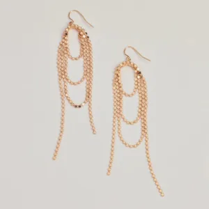 Windsor Trendy Statement Beaded Chain Drop Earrings Trendy Statement Beaded Chain Drop Earrings