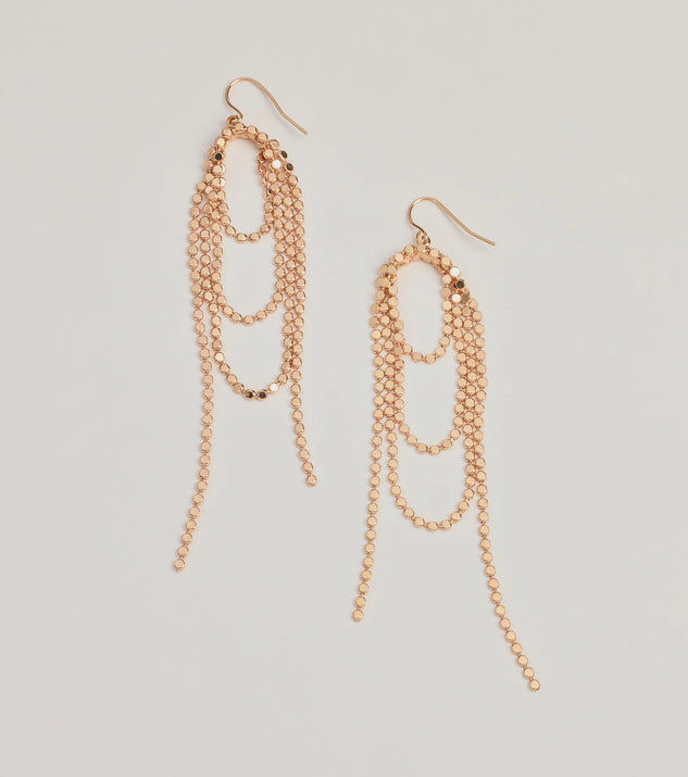 Windsor Trendy Statement Beaded Chain Drop Earrings