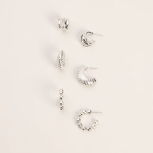 Windsor Triple Take Textured Hoop Earring Pack Triple Take Textured Hoop Earring Pack