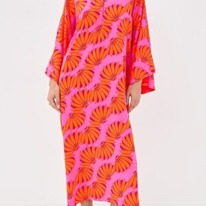 Tropical Leaf Maxi Caftan