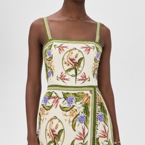 Tropical Scarf Sand Sleeveless Mini Dress