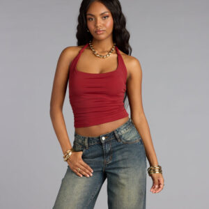 Windsor Twist and Turn Halter Crop Top Twist and Turn Halter Crop Top
