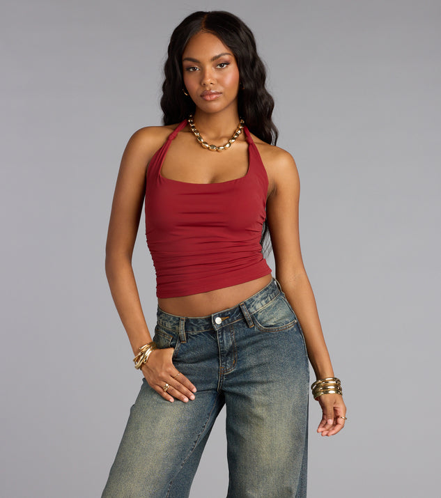 Windsor Twist and Turn Halter Crop Top