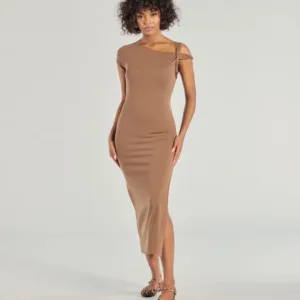 Windsor Twist Of Chic High-Slit Knit Midi Dress Twist Of Chic High-Slit Knit Midi Dress