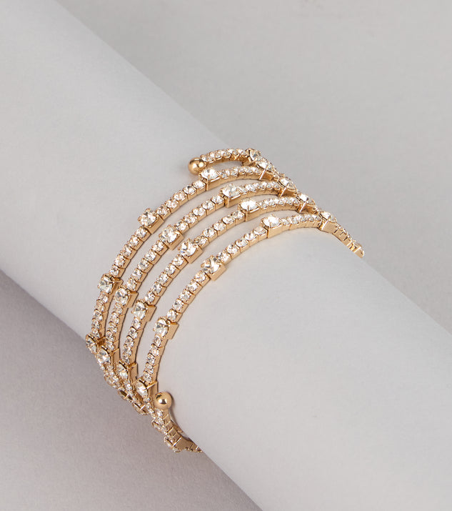 Windsor Twist of Glam Rhinestone Coil Bracelet