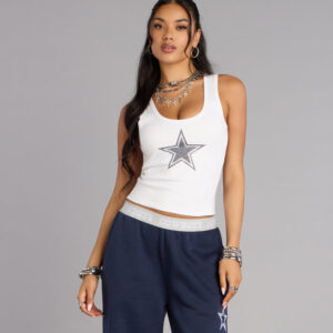 Windsor Ultra Game NFL Dallas Cowboys Rhinestone Tank Top Ultra Game NFL Dallas Cowboys Rhinestone Tank Top