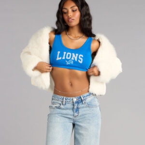 Ultra Game NFL Detroit Lions Crop Tank Top