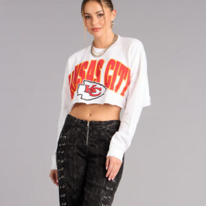 Ultra Game NFL Kansas City Chiefs Crop Sweatshirt