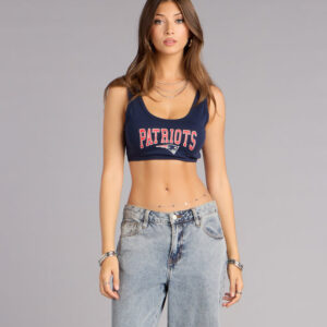 Ultra Game NFL New England Patriots Crop Tank Top