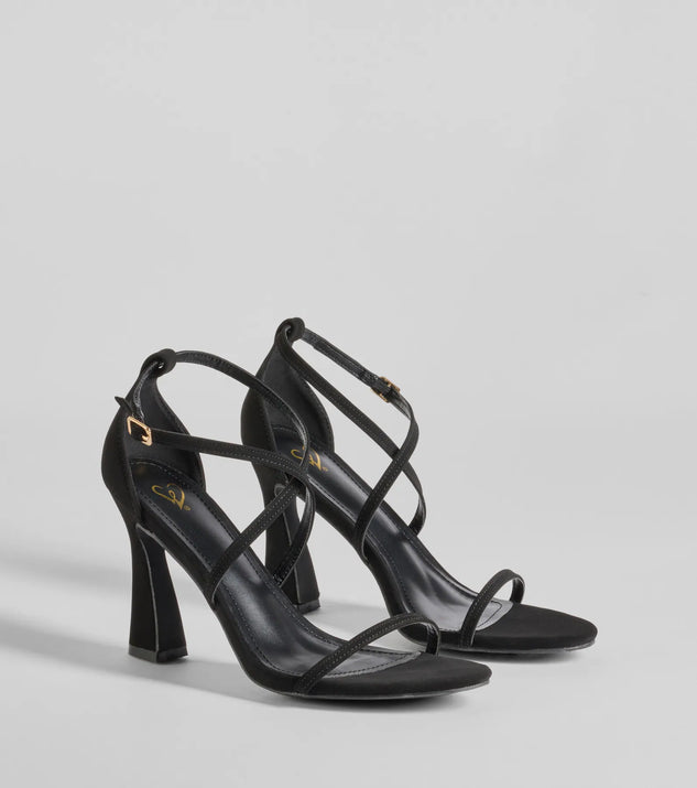 Windsor Ultra Modern Chic Strappy Nubuck Block Heels