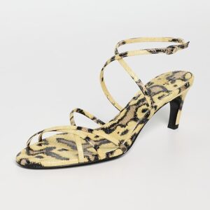 Uma Ankle Strap Sandals In Embossed Python
