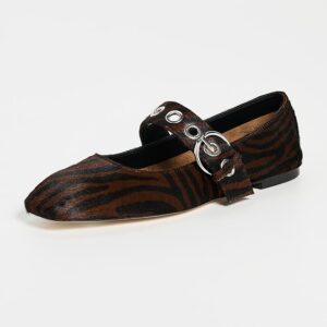 AEYDE Uma Eyelet Zebra Ponyhair Moka Flats