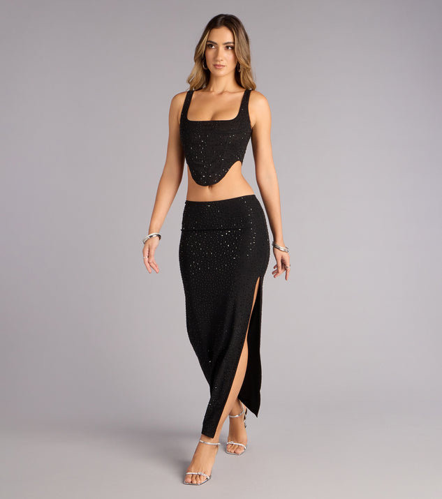 Windsor Undeniably You Rhinestone Mesh Maxi Skirt