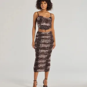 Unmatched Boldness Leopard Print Midi Skirt