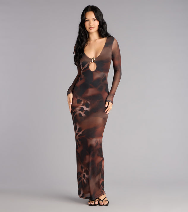 Windsor Untamed Glam Mesh Maxi Dress