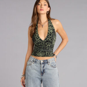 Untamed Mood Leopard Halter Top