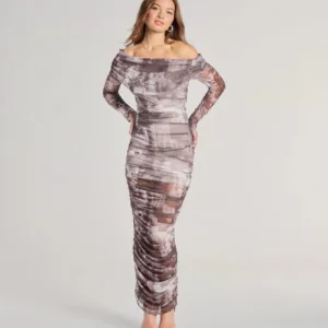 Windsor Uptown Doll Off-The-Shoulder Abstract Maxi Dress Uptown Doll Off-The-Shoulder Abstract Maxi Dress
