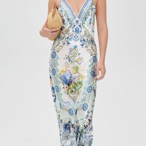 Camilla V Neck Full Length Bias Slip Dress V Neck Full Length Bias Slip Dress