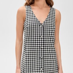 Madewell V-Neck Mini Vest Dress in Gingham V-Neck Mini Vest Dress in Gingham