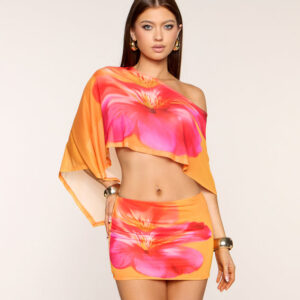 Windsor Vacation Calling Floral Mesh Poncho Vacation Calling Floral Mesh Poncho