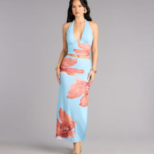 Windsor Vacay Bloom Floral Mesh Maxi Skirt Vacay Bloom Floral Mesh Maxi Skirt