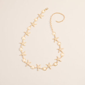 Vacay Look Pearl Starfish Chain Belt