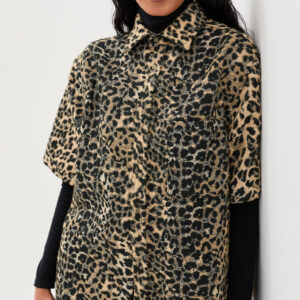 DARKPARK Vale Leopard Denim Short Sleeved Shirt Vale Leopard Denim Short Sleeved Shirt