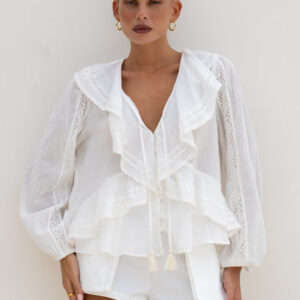 Valentina Off-White Ruffle Blouse