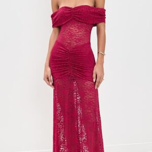 Runaway the Label Vaneya Off Shoulder Lace Maxi Dress