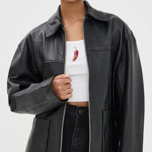 Reformation Veda Bennett Oversized Leather Bomber