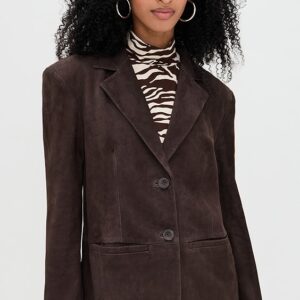 Reformation Veda Leon Oversized Suede Blazer